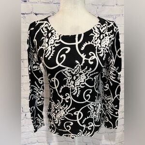 Cyrus Womens Black & White Sweater Long Sleeves - Size S